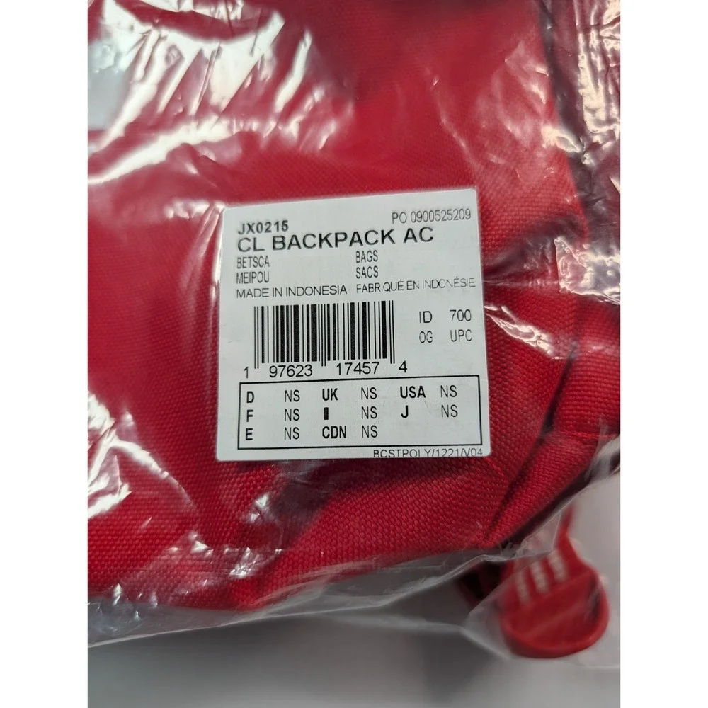 Adidas Adicolor Classic Unisex Backpack, 18.7L Laptop Storage Scarlet JX0215 NWT